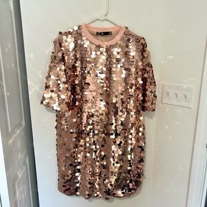 Sequin Short Sleeve Dress